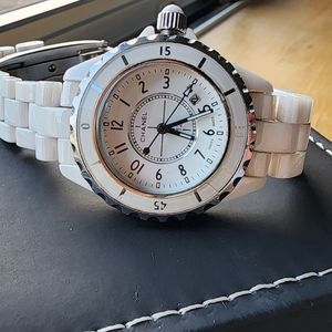 White Chanel watch (gently used)